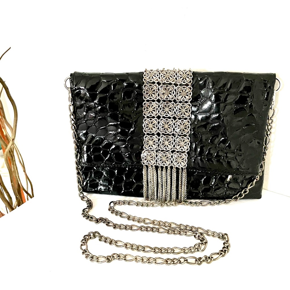 White House Black Market black crossbody/clutch - Picture 2 of 10